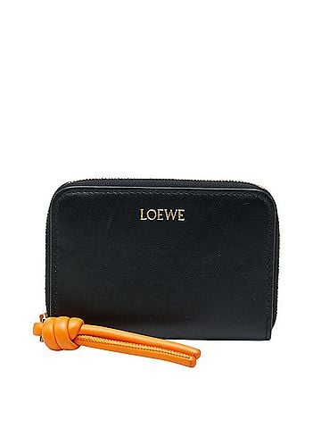 Loewe Loewe wallet/coin case, black and orange leather, women's. (view 1)