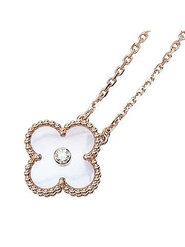 Van Cleef & Arpels Van Cleef &amp; Arpels 2025 Holiday Limited Edition Vintage Alhambra 1P Pendant Necklace VCARPMOP00 18KPG Pink Gold 750 Mother of Pearl Women's (view 1)