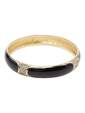 Christian Dior Christian Dior Bangle, Black Gold Plated, Rhinestones, Women's (view 1)
