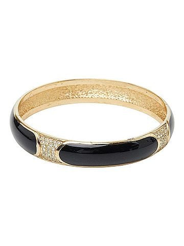 Christian Dior Christian Dior Bangle, Black Gold Plated, Rhinestones, Women's (view 2)
