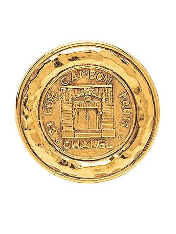 Chanel Chanel 31 RUE CAMBON Cambon Round Brooch Gold Plated GP Women's CHANEL (view 1)