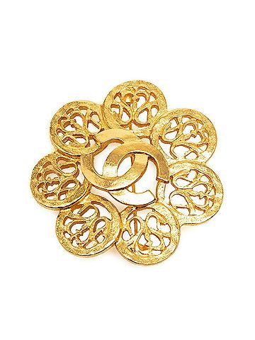Chanel Chanel Coco Mark Vintage Brooch 95A Gold Plated GP Women's CHANEL (view 1)