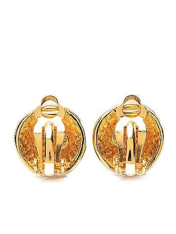 Chanel Chanel Coco Mark Vintage Earrings 95A Gold Plated GP Women's CHANEL (view 2)