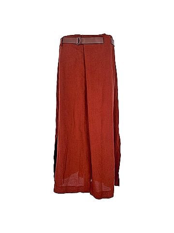 Max Mara Max Mara Belted Midi Skirt in Rust Orange Wool (view 1)