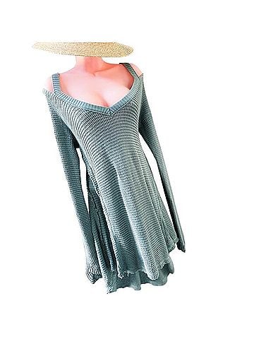 Pink Blush Still Meadows Sea Glass Skies Casual Sweaters (view 2)