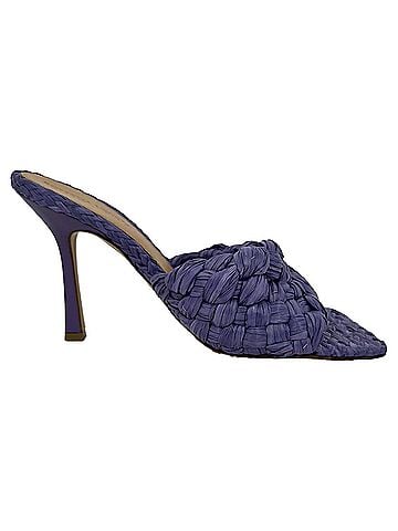 Bottega Veneta Bottega Veneta Intrecciato Weave Stilletto in Purple Raffia (view 1)