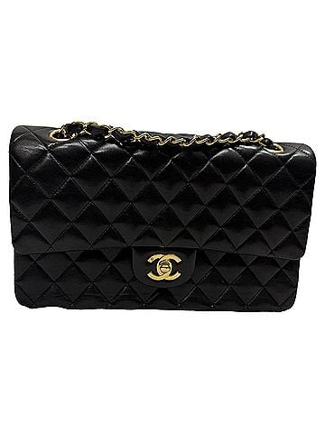 Chanel Chanel Medium Classic Double-Flap Shoulder Bag in Black Lamb Leather (view 1)
