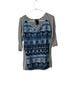 Dolan Aztec Or Tribal Print Blue Gray Black Long Sleeve Button-Down Shirt Size L - photo 1