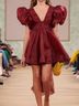 Aje. 100% Polyester 100% Cotton Solid Burgundy Cocktail Dress Size 4 - photo 6