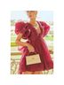 Aje. 100% Polyester 100% Cotton Solid Burgundy Cocktail Dress Size 4 - photo 8