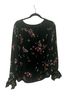 CeCe 100% Polyester Floral Black Pink Long Sleeve T-Shirt Size L - photo 2
