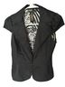 Grass Collection 65% Cotton 32% Polyester 3% Spandex 100% Polyester Zebra Print Black Blazer Size S - photo 1