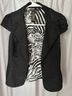 Grass Collection 65% Cotton 32% Polyester 3% Spandex 100% Polyester Zebra Print Black Blazer Size S - photo 3