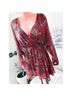 Free People 100% Polyester Floral Red Blue Casual Dress Size XS - photo 3