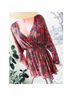 Free People 100% Polyester Floral Red Blue Casual Dress Size XS - photo 5