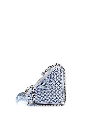 Prada Triangle Double Pouch Crossbody Crystal Embellished Satin Mini (view 1)