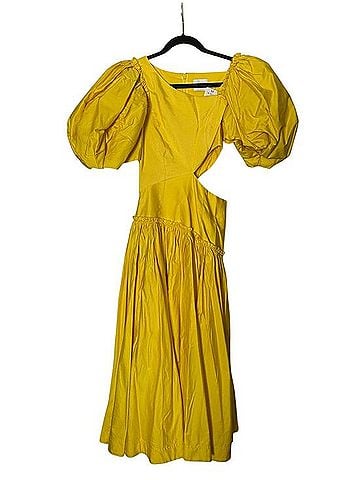 Aje. Puff-Sleeve Cutout Midi Dress Cocktail Dress (view 1)