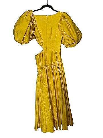 Aje. Puff-Sleeve Cutout Midi Dress Cocktail Dress (view 2)
