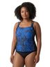 Lands' End Floral Blue Black Swimsuit Top Size 1X - photo 1