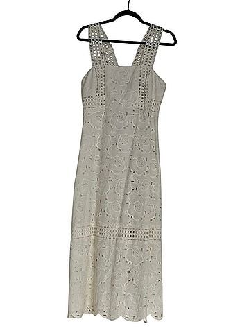 J.Crew Collection Austrian Eyelet Lace Midi Dress Casual Dress (view 1)