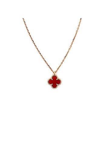 Van Cleef & Arpels Sweet Alhambra Pendant Necklace 18K Rose Gold and Carnelian (view 1)