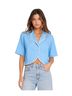 Sandro Blue Short Sleeve Button-Down Shirt Size XS - photo 1