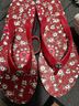 Coach Floral Red Flip Flops Size 7 - photo 4
