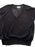 White + Warren Black Linen V-Neck Sweater Pullover Sweater - photo 1