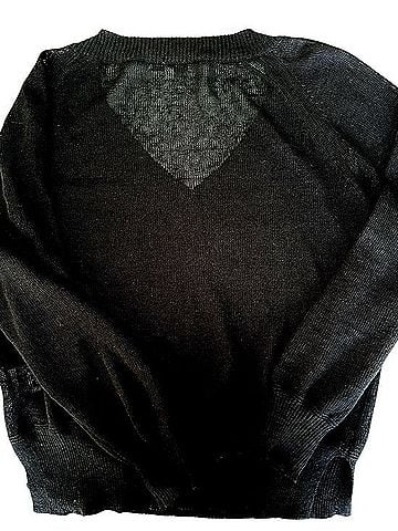 White + Warren Black Linen V-Neck Sweater Pullover Sweater (view 2)