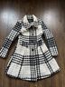 Express Plaid Black White Trenchcoat Size M - photo 4