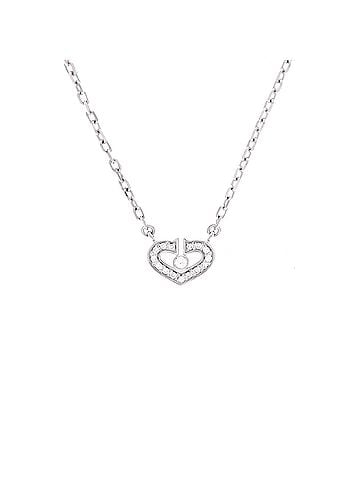 Cartier C Heart de Cartier Pendant Necklace 18K White Gold with Diamonds (view 1)