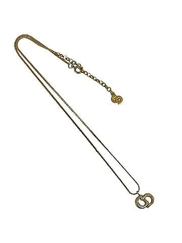 Christian Dior Christian Dior Vintage CD Logo Necklace GP Gold Accessory 562-8 (view 1)