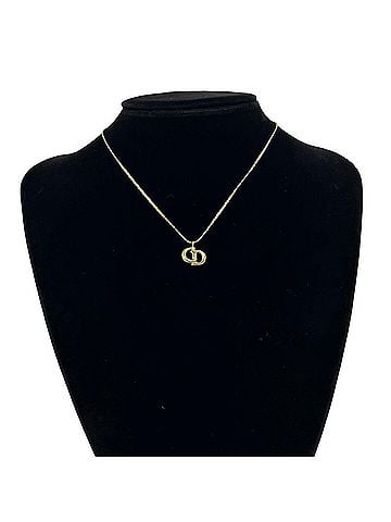 Christian Dior Christian Dior Vintage CD Logo Necklace GP Gold Accessory 562-8 (view 2)