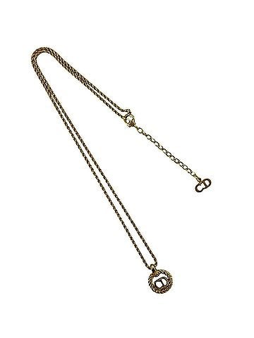 Christian Dior Christian Dior Vintage CD Logo Necklace GP Gold Accessory 455-8 (view 1)
