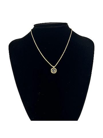 Christian Dior Christian Dior Vintage CD Logo Necklace GP Gold Accessory 455-8 (view 2)