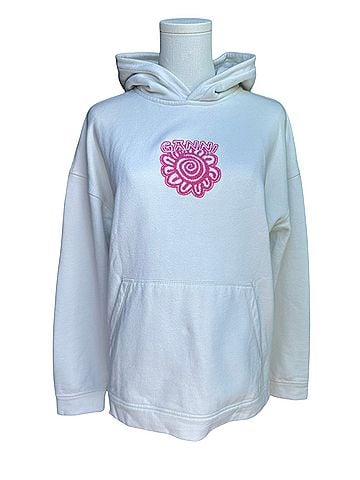 Ganni Responsible 
Cotton Logo Hoodie Cream Pullover Hoodie (view 1)