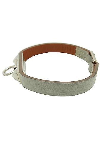 Hermès Hermes Micro Rivale RoQ stamp, 2013 production, women's leather bracelet, gray. (view 2)