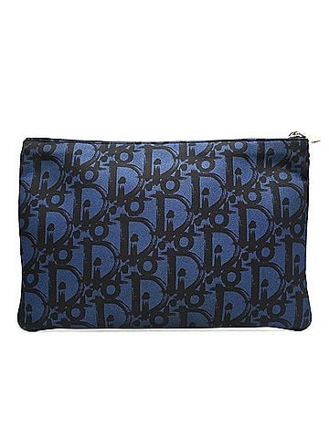 Christian Dior Christian Dior Dior Oblique Clutch, Women's &amp; Men's Second Bag, Nylon, Blue Black (view 2)