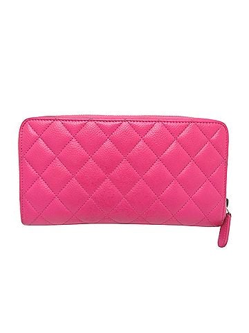 Chanel Chanel Matelassé Round Zipper Women's Long Wallet A50097 Caviar Leather Pink (view 2)