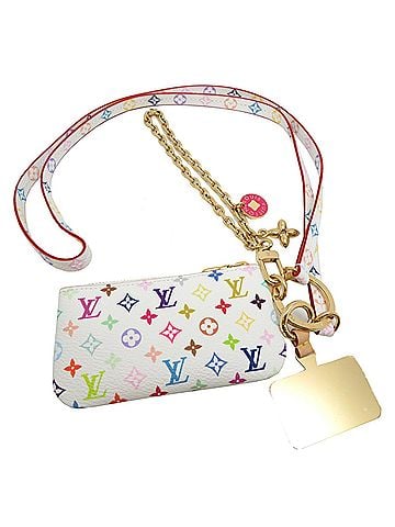 Louis Vuitton Louis Vuitton x Takashi Murakami Collaboration Phone Holder Women's Pouch M14099 Monogram Multicolor White (view 2)