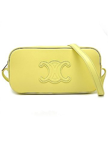 Céline Celine Cuile Triomphe One Shoulder Bag for Women, 14915, Leather, Yellow (view 1)