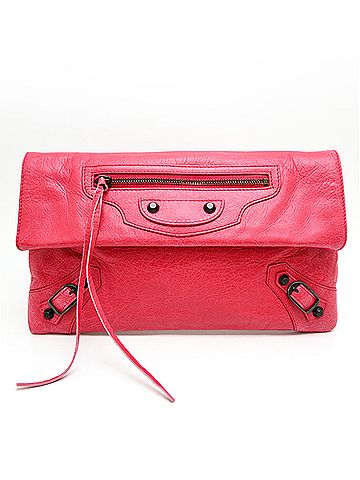 Balenciaga Balenciaga Envelope Clutch Handbag 224915 Leather Pink (view 1)