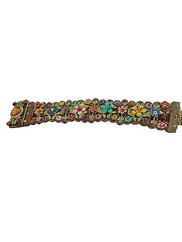 Michal Negrin Floral Jeweled Bracelet Belt (view 2)