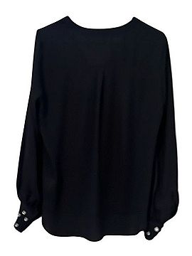 Express Pearl-Cuff V-Neck Blouse Long Sleeve Blouse (view 2)