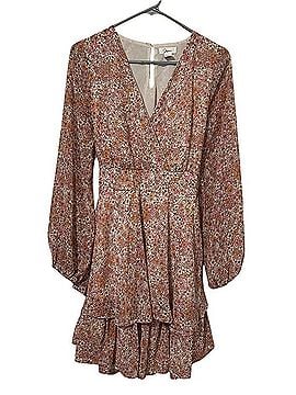 Japna Floral Print Polyester Tiered Mini Dress Casual Dress (view 2)