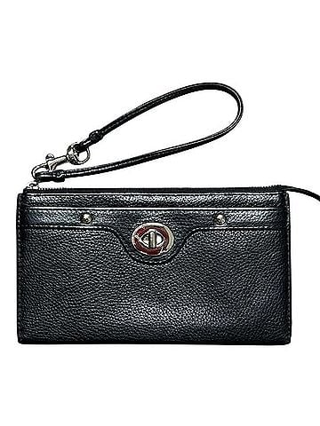 Coach Pebbled Leather Turnlock Wristlet (view 1)
