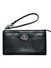 Coach 100% Leather Solid Black Silver Wristlet One size - photo 1