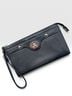 Coach 100% Leather Solid Black Silver Wristlet One size - photo 6