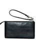 Coach 100% Leather Solid Black Silver Wristlet One size - photo 2