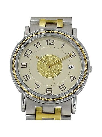 Hermès Hermes HERMES Men's Watch Brand Sellier Date Quartz QZ Stainless Steel SS GP SE3.720 Round (view 2)
